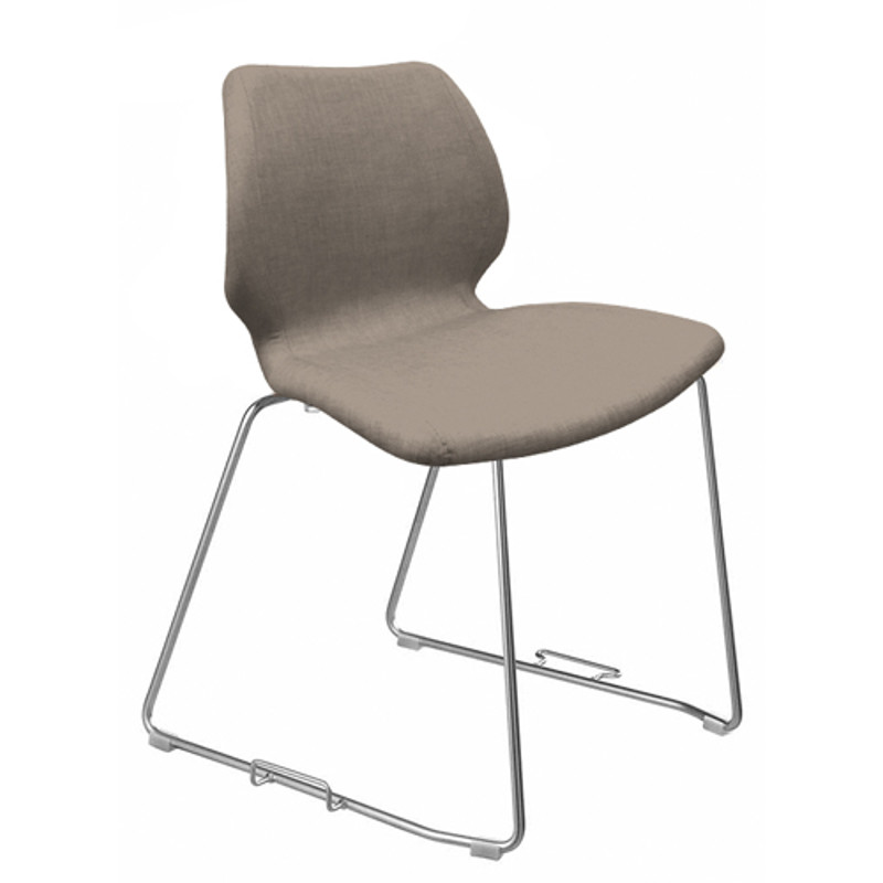 Uni 552M-G kárpitozott polipropilén vázas szánkótalpas szék összekötõ rögzítõ elemmel