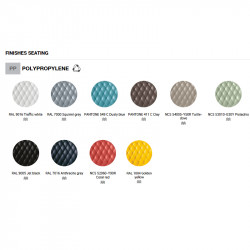 Uni 552M-G kárpitozott polipropilén vázas szánkótalpas szék összekötõ rögzítõ elemmel