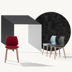 Uni 577M kárpitozott fa lábú polipropilén vázas szék