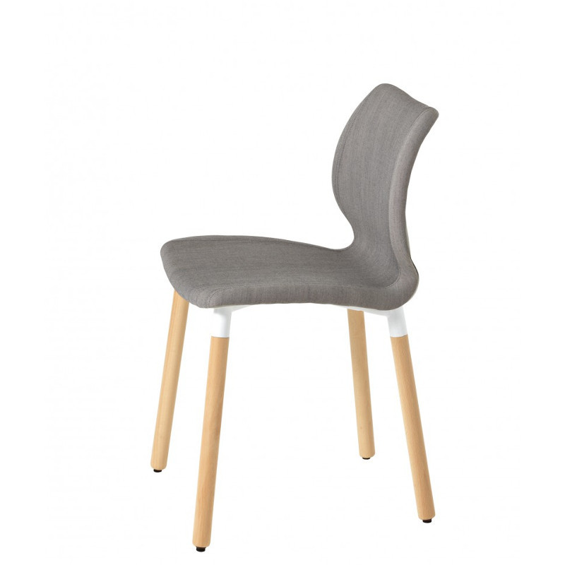 Uni 602M kárpitozott fa lábú polipropilén vázas szék