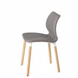 Uni 602M kárpitozott fa lábú polipropilén vázas szék