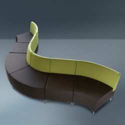 Abaco 759 kárpitozott ívelt modul háttámlával - záró elem