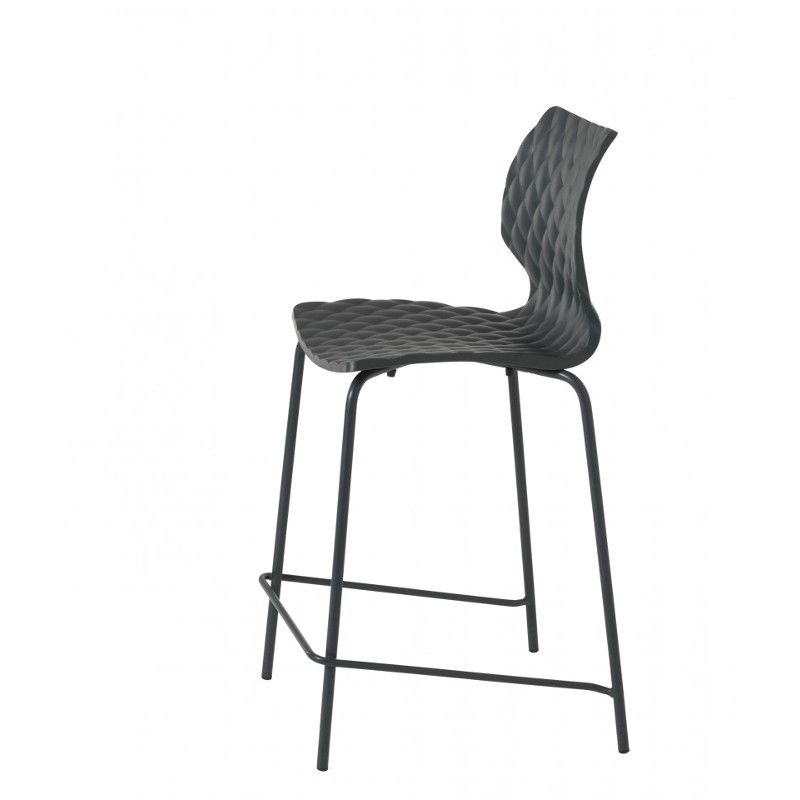 Uni 378B négylábú fém polipropilén vázas bárszék háttámlával