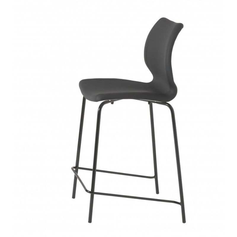 Uni 378B-M kárpitozott négylábú fém polipropilén vázas bárszék háttámlával