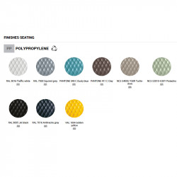 Uni 378B-M kárpitozott négylábú fém polipropilén vázas bárszék háttámlával