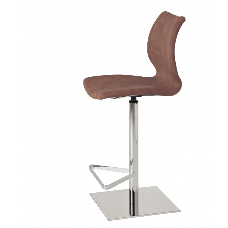 Uni 380B-M kárpitozott egylábú fém polipropilén vázas bárszék háttámlával