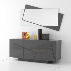 Smart 582 három ajtós Canaletto dió komód biztonsági üveggel