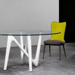 Esse 542 Kerek üvegasztal 150cm kerámia lappal