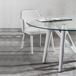 Esse 542 Kerek üvegasztal 150cm kerámia lappal