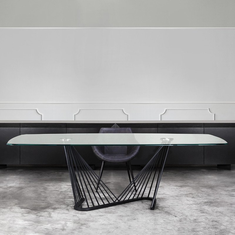 Arpa 547 ovális üvegasztal 220x110cm