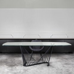 Arpa 547 ovális üvegasztal 240x120cm