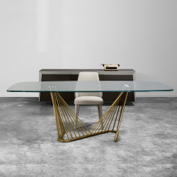 Arpa 547 ovális üvegasztal 240x120cm kerámia lappal