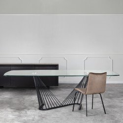 Arpa 547 ovális üvegasztal 240x120cm kerámia lappal