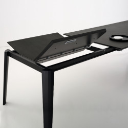Kor 387 Bõvíthetõ üvegasztal 200-280x100cm kerámia lappal