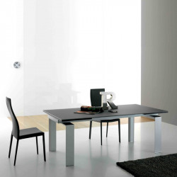 New Alu Glass 381 Bõvíthetõ üvegasztal 160-240x90cm 02 Bővíthető étkezőasztal 0 COMPAR