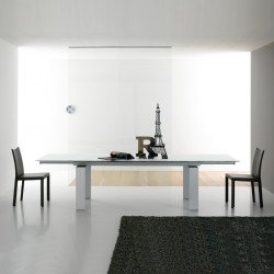 New Alu Glass 381 Bõvíthetõ üvegasztal 210-310x100cm 02 Bővíthető étkezőasztal 0 COMPAR