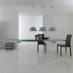 Light 200 Bronze Glass 390 Bõvíthetõ üvegasztal 200-300x100cm bronz színû vázzal