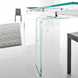 Light 200 Bronze Glass 390 Bõvíthetõ üvegasztal 200-300x100cm bronz színû vázzal