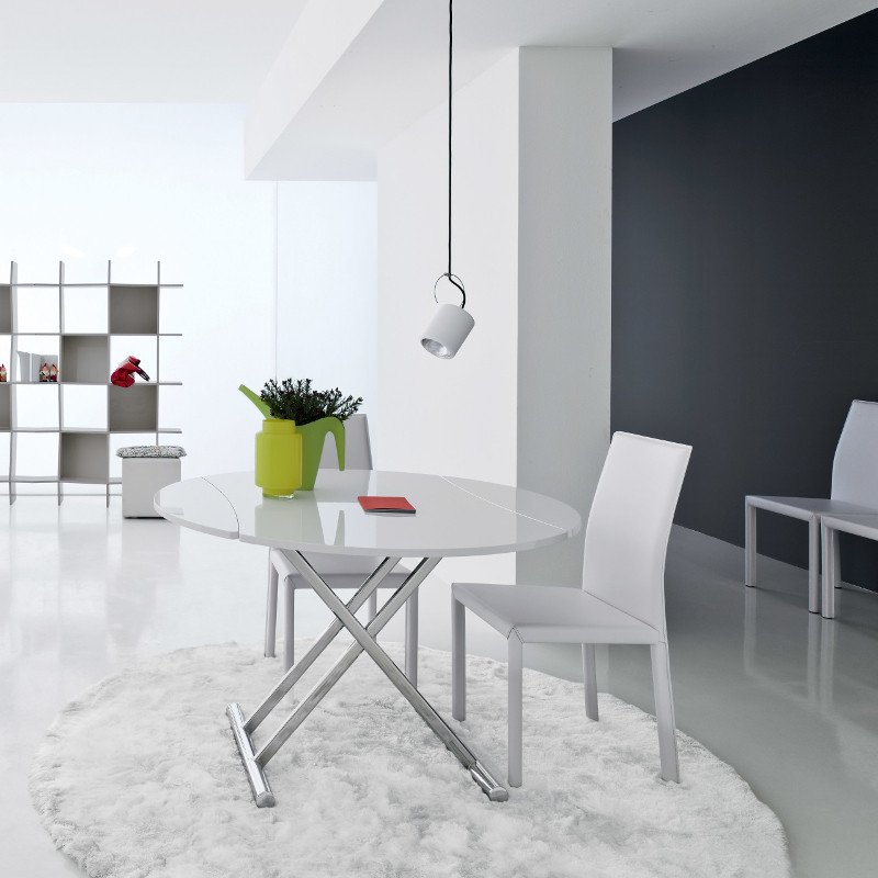 Simple Round 460 átalakítható-bõvíthetõ asztal üveg lappal