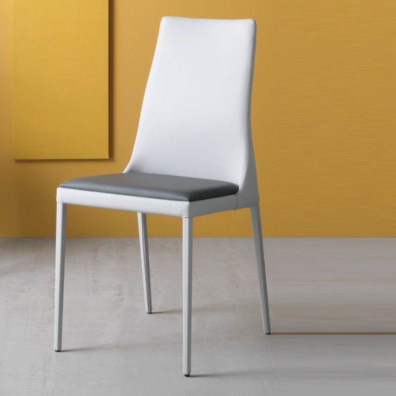 Clery 653 fém vázas szék újrahasznosított bõr kárpittal