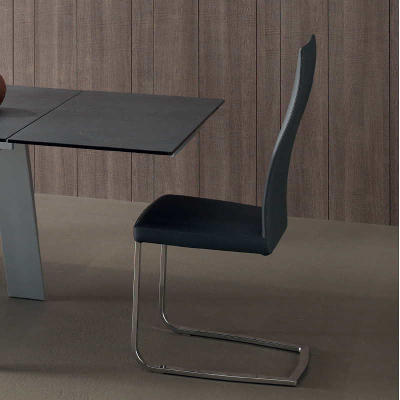 Slim 657 fém vázas szék valódi bõr kárpittal