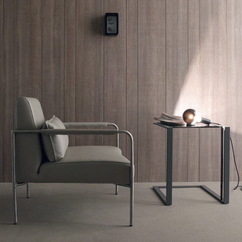 Liza 684 fém vázas karosszék valódi bõr kárpittal - párnával