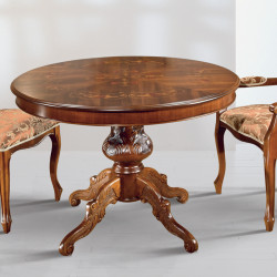 Intarziás 908-TA bõvíthetõ kerek étkezõasztal 110-150cm 02 Bővíthető étkezőasztal Mobilsedia