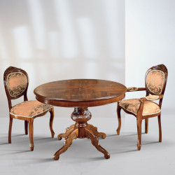 Intarziás 908-TA bõvíthetõ kerek étkezõasztal 110-150cm