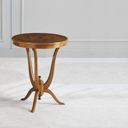 Saturno 966-TI kerek dohányzóasztal intarziás asztallappal 60cm 02 Dohányzóasztalok Mobilsedia