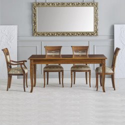 Erica 989-TA bõvíthetõ téglalap alakú étkezõasztal intarziás asztallappal 180-220x90cm