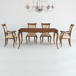 Nello 9007-A téglalap alakú bõvíthetõ étkezõasztal intarziás asztallappal 170-220cm