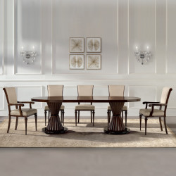 Sally 9027-T ovális étkezõasztal tanganyika fa asztallappal 260x120cm