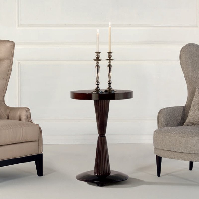 Colonna 9029-L kerek dohányzóasztal tanganyika fa asztallappal 50cm