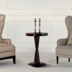 Colonna 9029-L kerek dohányzóasztal tanganyika fa asztallappal 50cm 02 Dohányzóasztalok Mobilsedia