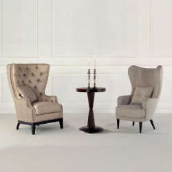 Colonna 9029-L kerek dohányzóasztal tanganyika fa asztallappal 50cm