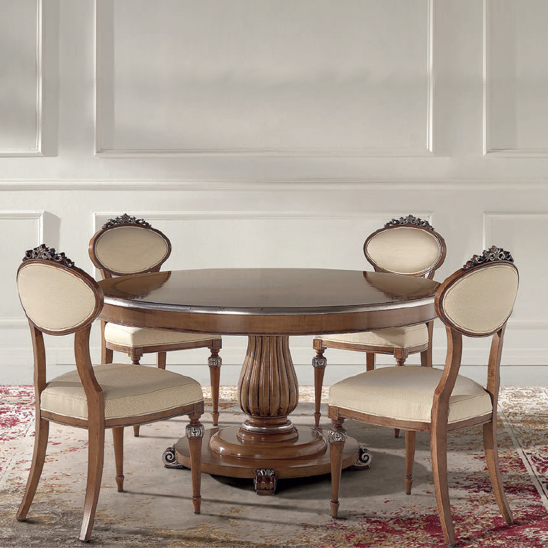 Queen 9031-L kerek étkezõasztal tanganyika fa asztallappal 150cm