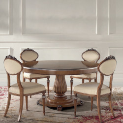 Queen 9031-L kerek étkezõasztal tanganyika fa asztallappal 150cm 02 Étkezőasztalok Mobilsedia