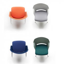 Clop polipropilén vázas szánkótalpas karosszék párnázott - kárpitozott üléssel