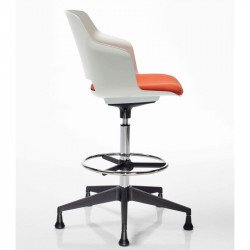 Clop állítható magasságú görgõs bárszék párnázott - kárpitozott üléssel