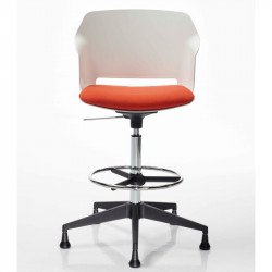 Clop állítható magasságú görgõs bárszék párnázott - kárpitozott üléssel