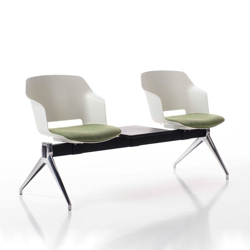 Clop két személyes pad fekete asztallal - párnázott - kárpitozott üléssel