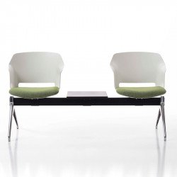 Clop két személyes pad fekete asztallal - párnázott - kárpitozott üléssel