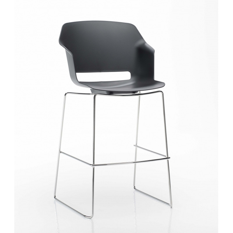 Clop szánkótalpas bárszék párnázott - kárpitozott üléssel