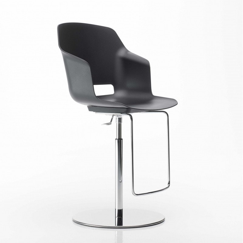 Clop állítható magasságú központi lábas bárszék párnázott - kárpitozott üléssel