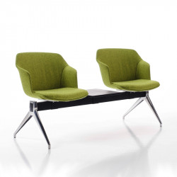 Clop Riv kárpitozott két személyes pad fekete asztallal - poliuretán hab párnázással 05 Műanyag karosszékek Diemme