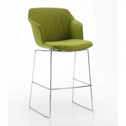 Clop Riv szánkótalpas kárpitozott bárszék poliuretán hab párnázással 04 Műanyag bárszékek Diemme