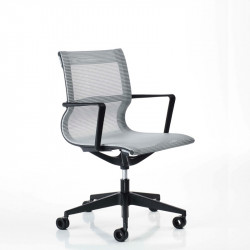 Liberty állítható magasságú irodai szék - hálós - fix fekete kartámasszokkal - 5-ágú csillag alakú központi görgõs lábbal 05 Műanyag karosszékek Diemme