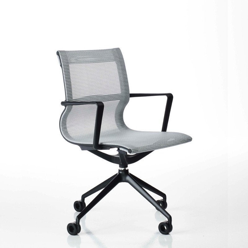 Liberty fix magasságú irodai szék - hálós - fix fekete kartámasszokkal - 4-ágú csillag alakú központi görgõs lábbal