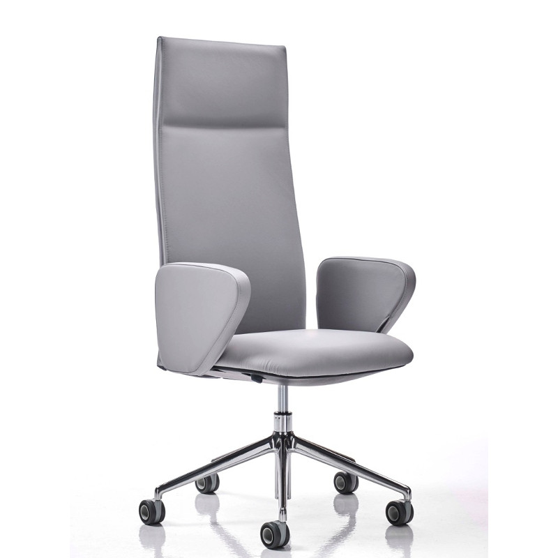 Velvet állítható magasságú kárpitozott fõnöki forgószék magas háttámlával - fix fekete kartámasszokkal - 5-ágú csillag alakú központi görgõs lábbal