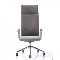 Velvet állítható magasságú kárpitozott fõnöki forgószék magas háttámlával - fix fekete kartámasszokkal - 5-ágú csillag alakú központi görgõs lábbal